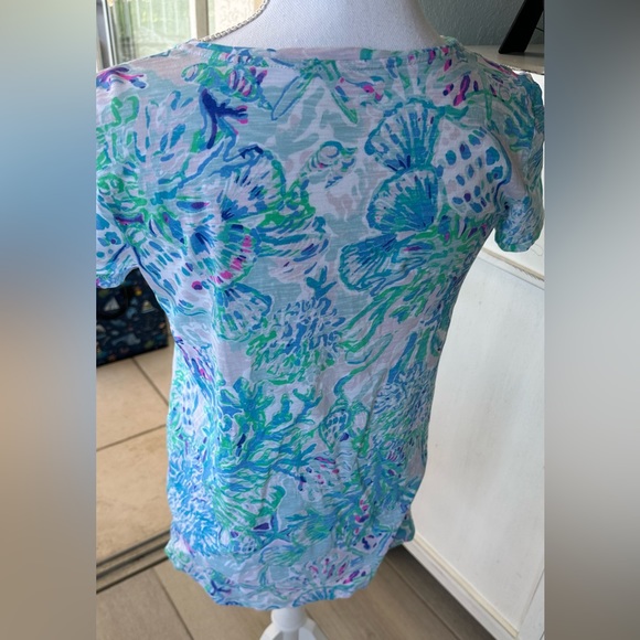 Lilly Pulitzer Etta V-neck Top Amethyst Tint Craysea - Picture 4 of 10